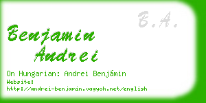 benjamin andrei business card